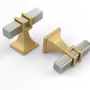 Haliwu 6 Pack 2 Inch Brushed Nickel and Gold Cabinet Knobs Brushed Nickel T-bar Knobs Single Hole Hardware for Dresser and Drawer Kitchen Cupboard