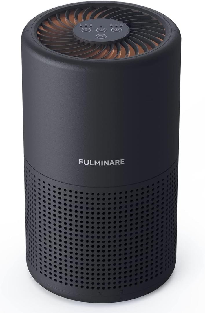 Air Purifiers for Bedroom, FULMINARE H13 True HEPA Air Filter, Quiet Air Cleaner With Night Light,Portable Small Air Purifier for Home, Office, Living Room Black
