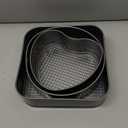 Springform Cake Pan Set of 3 (7, 8, 9 Inch) Heart Round Square Leakproof Nonstick Cheesecake Pans with Removable Bottom Carbon Steel Bakeware