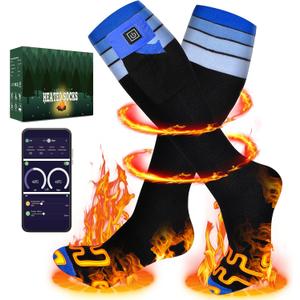 Heated Socks for Men Women Rechargeable - APP-Controlled Electric Socks, 6000mAh, 10s Fast Heating, XL