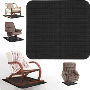 Recliner Pads for Hardwood Floors Non Skid Furniture Gripper Pad Floor Rubber Mat,Anti Slide Furniture Pad Hardwood Floor Protector,Swivel Chairs Recliner Mats Non Slip Recliner Grippers Black (Sq-Black-30"x30")
