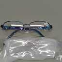 DEHOTRE 2 Pack Bifocal Reading Glasses Women Clear Zero Top Half Metal Rim Anti Blue Light Computer Readers Soft Nose Pad Purple & Blue 2.50