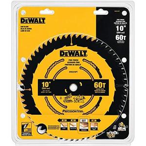 DEWALT 10-Inch Miter / Table Saw Blade, ATB, Crosscutting, 5/8-Inch Arbor, Tough Coat, 60-Tooth (DW3215PT)