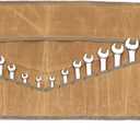 Denifiter 20+4 Pockets Roll Up Pouch, Hand Tool Roll Bag, Durable 16OZ Waxed Canvas Wrench Roll for Metric or SAE (Khaki)