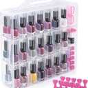 DreamGenius Nail Polish Organizer Case for 48 Bottles with 2 Nail Separators, Double Side Gel Nail Polish Holder with Adjustable Dividers, Clear
