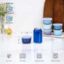 Selamica 4 oz Ramekins with Lids Oven Safe, Creme Brulee Souffle Dishes Ramekins with Covers, Porcelain Custard Cups for Baking, Stackable Mini Ramekin Bowls for Pudding Dip Sauces, Set of 6, Gradient Blue
