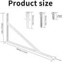 8 Pcs Heavy Duty Shelf Brackets, Floating Metal Shelf Brackets, White, 11.81 x 7.48 Inch, Wall Mount, Powder Coated Iron