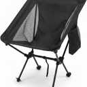 Ultralight Camping Chair, Folding Backpack Chair with Aluminum Frame, Side Pocket & Anti-Sinking Feet, Supports 330 lbs, Camp Chair for Outside, Hiking, Beach, and Travel (Black)