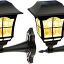 MAGGIFT 2 Pack Solar Wall Lantern Outdoor, Exterior Waterproof 15 Lumens Solar Sconce Light Fixture with Wall Mount Kit for Front Door Fence Garden Decor
