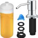 Soap Dispenser for Kitchen Sink, Built in Sink Soap Dispenser Lotion Dispenser with 17 OZ Bottle, Refill from The Top Bar Sink Soap Dispenser, Chrome