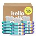 Hello Bello Premium Fragrance-Free Baby Wipes, with Chamomile & Aloe Extracts for Sensitive Skin - 12 Resealable Packs = 720 Total Wipes