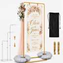 Yebo Adjustable Wedding Welcome Sign Stand, 78", 64", 50" - Gold with Full Accessories, Storage Bag – Seating Chart Display for Weddings & Graduation Party