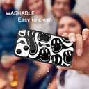 MAYCARI Compatible with iPhone 13 mini Case for Children Women Funny Face Design, Hard Back Cover with Black Funny Cute Cool Art Pattern Soft TPU Bumper Phone Case