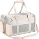Fashion Dog Carrier Pet Carrier Airline Approved Cat Carrier for Small Dogs Cats Under 15 Lbs, Vegan Leather Collapsible Soft Sided Travel Puppy Carrier