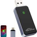 Wireless CarPlay Adapter for Apple iPhone - Wired to Wireless CarPlay Dongle, Plug & Play for iOS 10+ & Wired CarPlay Cars 2016+, USB & Type-C Port