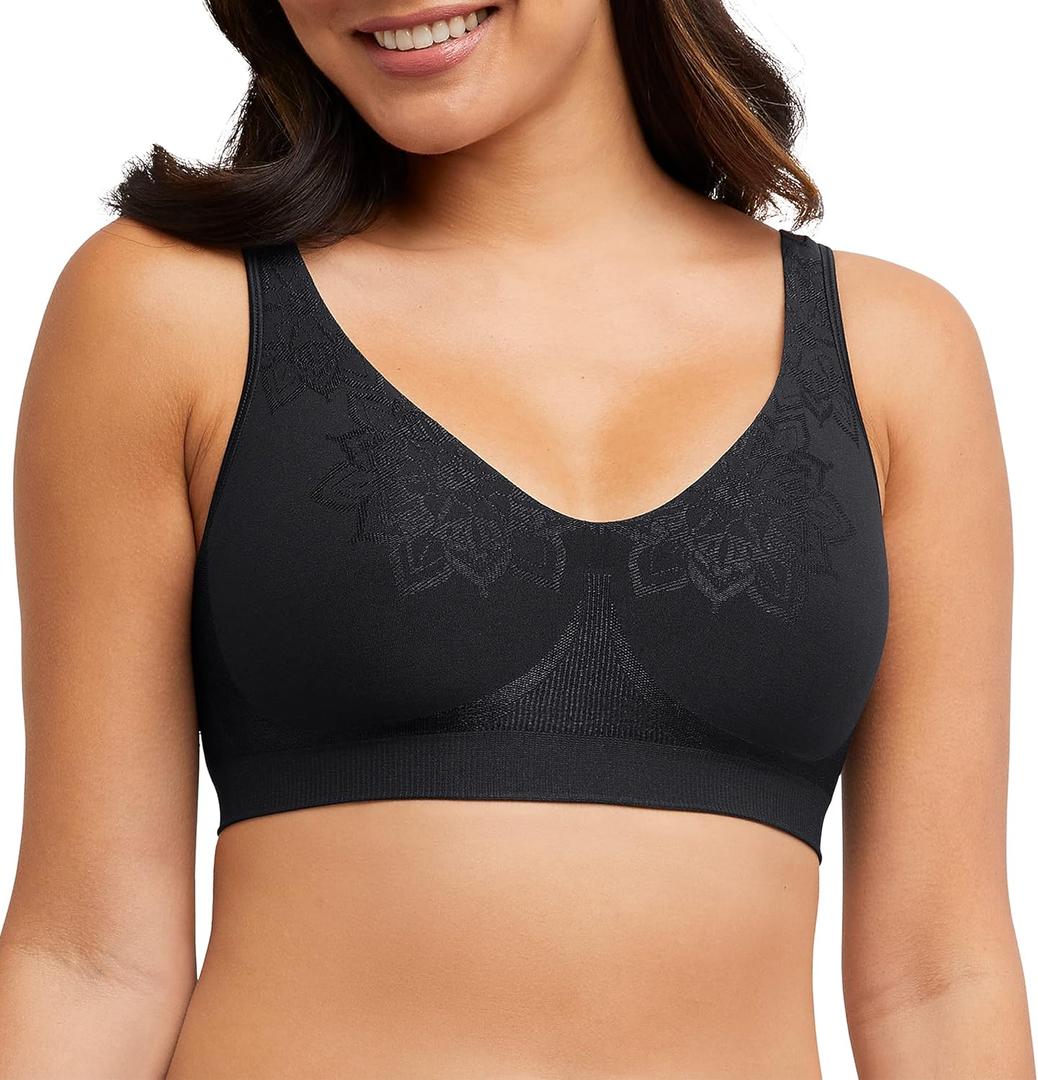 Bali Women's Wireless Bra, Comfort Revolution Seamless T-Shirt Bra, Moisture-Wicking, ComfortFlex Fit (Large)