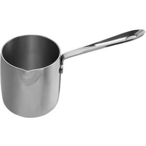 Milk Warmer Turkish Coffee Pot Butter Warmer Melting Pot 18/10 Stainless Steel Small Saucepan with Pour Spout Cookware 12oz Capacity (370ml)