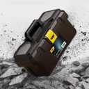 Deli Small Tool Box, 15in Plastic Toolbox with Handle,Portable Tool Box with Removable Tray and Lockable Design,Tool Storage Box for Home, Workbench and Garage Organization