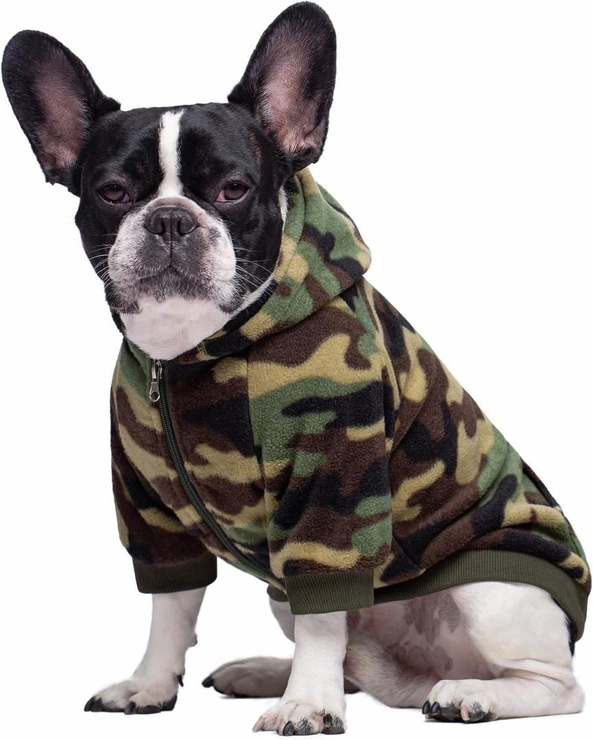 Camo French Bulldog Clothes Dog Hoodie Sweatshirts with Pockets for Small Dogs Puppy Chihuahua Coat Clothing Pet Cat Hoodie Fleece Dog Sweaters Costume, Medium