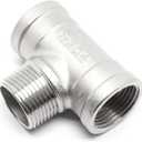 1" NPT Male x 1" NPT Female x 1" Female Pipe Fitting, 304 Stainless Steel Tee Pipe Fittings, 3 Way T Shaped Connector, Male Branch Tee, 1 Pack