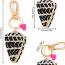 Butterfly Acrylic Bag Charm & Keychain with Pink Heart, Gold Lobster Clasp, Detachable Purse Clip for Handbags Keys, 5.7 Inch