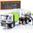 WeeHomm Garbage Truck Toy with Lights and Sounds, Play Vacuum Street Sweeper Trash Truck, Battery Powered Recycling Car Vehicle Toys for Boys Girls Kids Toddler Gift for Christmas Birthday