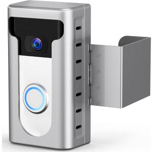 QIBOX Anti-theft Doorbell Mount Compatible with Ring/Blink Wireless Video Doorbell, No-Drill Camera Holder, Adjustable Mounting Bracket AccessoriesNot Block Doorbell Motion Sensor, Silver