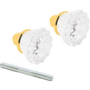 Prime-Line E 28316 Mortise Style Fluted Glass Door Knobs - Perfect for Replacing Broken Antique Lock Sets on Interior Doors, Features 2 In. Outside Diameter Knobs, Brass Plated (Single Pack)