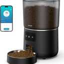 Automatic Cat Feeder, Cat Food Dispenser 4L, 2.4G WiFi Cat Feeder Automatic 1-10 Meals, 1-9 Portions/Meal Timed Cat Feeder, Automatic Pet Feeder for Cats Dog with Stainless Steel Feeding Bowl