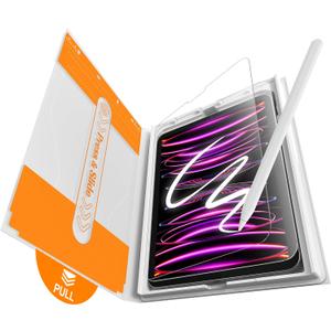 EZ-GLAZ-2 Pack Paper-feel Glass Screen Protector for iPad Pro 12.9", 6th 5th 4th 3rd Generation (2022/2021/2020/2018), Matte Glass Film with Easy Application Tray, Scratch Resistant, Compatible with Apple Pencil