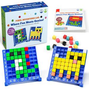 Pixel Art Craft Kits STEM Toys, Brain Teaser Games, Kindergarten Game, Back to School, Encourages Hands-on STEM-Based Play Craft Gifts for Age 5+, Boys & Girls Sensory - Montessori  Autism