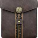 HiiFeuer Vintage Medieval Faux Leather Belt Bag, Retro Middle Ages Belt Pouch Waist bag, Portable Side Pack For LARP Ren Faire