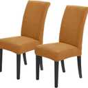 Joccun Chair Covers for Dining Room Set of 2, Dining Chair Slipcovers Stretch Dining Room Chair Covers Seat Protector,Washable Parsons Chair Cover for Home,Hotel,Banquet(Gold,2 Pack)
