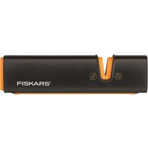 Fiskars XSharp Axe and Knife Sharpener, Ceramic sharpening stone/Fiberglass reinforced plastic case, Black/Orange, 1000601 (16.5 x 3.5 x 3.7 cm)