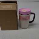 Owala SmoothSip Slider Stainless Steel Insulated Travel Mug, 100% Leak Proof, For Hot and Cold Drinks, Travel Friendly with Sliding Lock Lid, 12oz, BPA Free, Leak Proof, Pink/Tan (Daybreak)