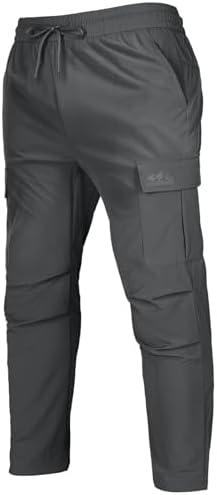 BANTREK Men's Track Pants Outdoor Athletic Running Casual Joggers Pants with Zipper Pockets Lightweight Quick Dry L