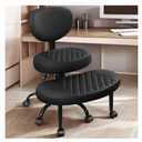 Ergonomic Cross Legged Office Chair with Wheels - Adjustable Height for Meditation, ADHD Desk & Yoga - Wide Criss Cross Design with Lumbar Support, Kneeling Chair - Black