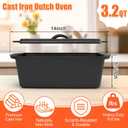 QuliMetal 145.5 Bread Loaf Pan, Oval Cast Iron Bread Pan With Lid,Sourdough Artisan Bread Baking Pan, Pre-Seasoned, 3.2QT, With Sourdough Starter Kit, Sourdough Artisan Bread Baking Pan