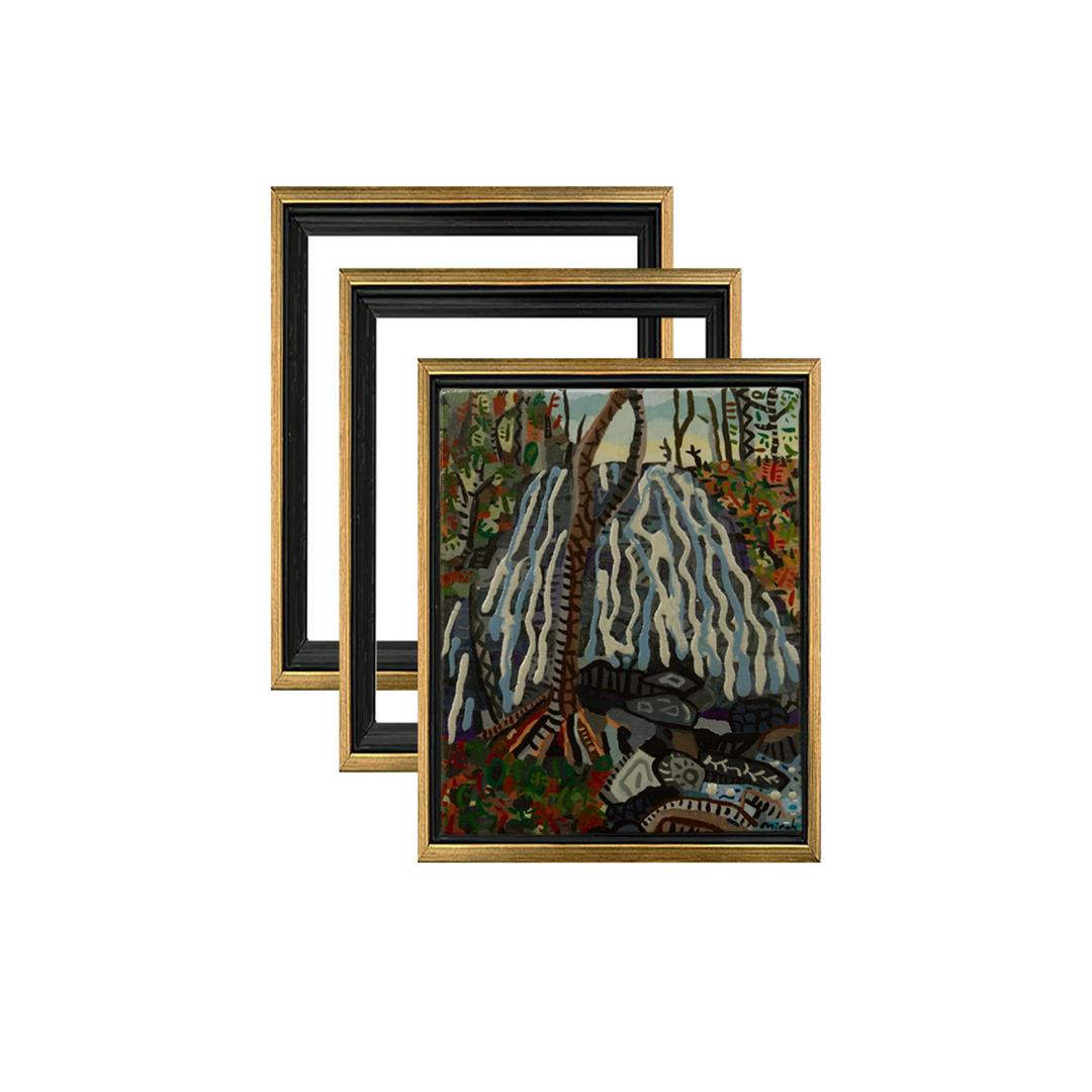 Cardinali Renewal Core Floater Frame, Antique Gold with Black Edge 11x14", 3/4" Deep, 3 Pack - No Glass or Backing, Hardware Included, Simple DIY Assembly, Floating Canvas Illusion Frame