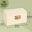 Bright Creations Baby Shower Decorations Mini Unfinished Wooden Treasure Boxes - 3.5 x 2.2 x 2 In, Brown, Pack of 12, Chest Style - Wooden Treasure Chest to Paint & Party Favors