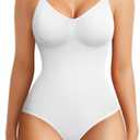 BRABIC Womens' Seamless Sleeveless V-Neck Bodysuit Shapewear Tummy Control Size XL/2XL