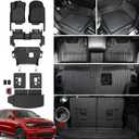 JOULARISE Floor Mats Cargo Mat Set for 2016-2024 2025 Dodge Durango 7 Seats Car Mat Accessories, All Weather TPE Cargo Liner Trunk Mat Seat Back Covers SXT GT RT Accessories(Full Set 7 Seats)
