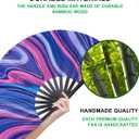 Large Folding Hand Rave Fan Popping Fan for Line Dancing Clacking Fans for Dance,Party,Decoration,Festival (Purple Basses)