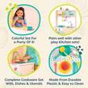 B. toys Play Kitchen Accessories Cookware, Dishes, Utensils 33 Pieces Play Set for Kids Pretend Play Toys 3+ Years Mini Chef Kitchen Set, Child-size