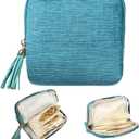 Tucnoeu 5-Layer Jewelry Pouch with Zipper, Small Travel Jewelry Case, Mini Travel Jewelry Bag for Rings, Bracelets, & Bangles with Tassel Zipper, Anti-Scratch & Portable Jewelry Bag