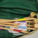 ApudArmis 32In Six Player Croquet Set with Deluxe Premiun Pine Wooden Mallets,Colored Ball,Wickets,Stakes - Lawn Backyard Game Set for Adults/Teens/Family (Large Carry Bag Including)
