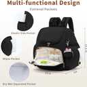 CEI-CEI Neoprene Diaper Bag Backpack Stylish Baby Maternity Bags Travel Tote for Mom with Insulated Pockets, Changing Pad, Stowable Shoulder Strap