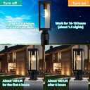 Solar Lamp Post Light Outdoor 14.5", Waterproof Dusk to Dawn Solar Post Light, Matte Black, for Yard Garden Driveway Patio