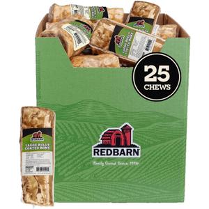 Redbarn Pet Products Bully Coated Large Dog Bone, 25-Count