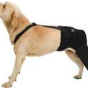 COODEO Dog Rear Leg Recovery Sleeve, Waterproof Hind Leg Sock for Dogs, Anti-Slip Paw Cover, Wear Resistant Protective Sleeve for Hot Spots, Sores & Outdoor Use (Black, L_Left Rear Leg)